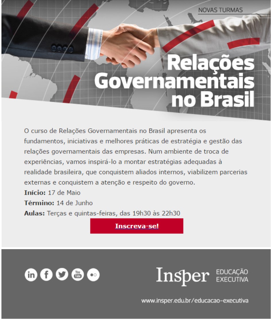 Curso Insper de Relações Governamentais no Brasil - Mai.2016